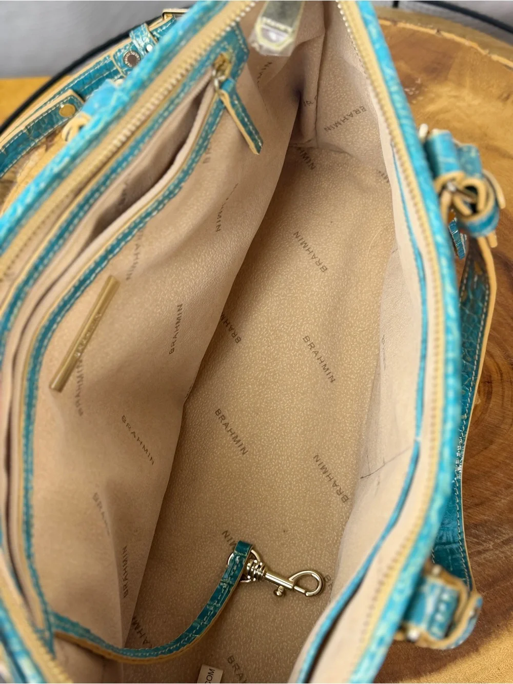Brahmin Sundew Ombre Asher Leather Satchel Tote Shoulder Bag EUC